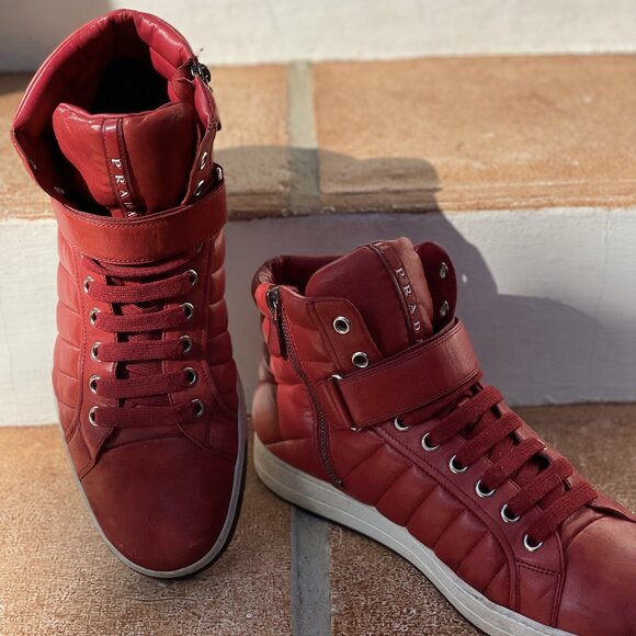 PRADA Men's High Top Sneakers (with Prada bag) - Picture 1 of 10